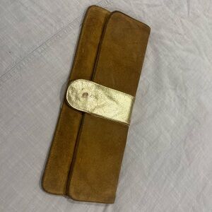 Vintage Brown and Gold Clutch
